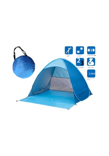 Tcherchi Açık Kamp Ve Balıkçılık Için Uv Koruyucu Hızlı Otomatik Plaj Çadırı Mavi