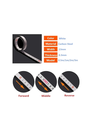 C-forward-3 Renk 0.5 1 2 3m Kendinden Yapışkanlı Gönye Testere Parça Bantları Ölçü Desteği Metrik Çelik Cetvel Ahşap Metal Cam İçin Bant Ölçümleri