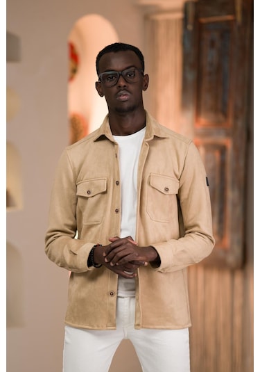 Advante Regular Fit Likralı Çift Cepli Pamuklu Astarsız Kadife Gömlek 001