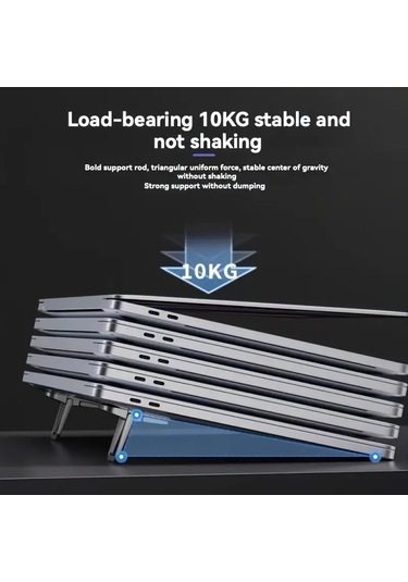 Srfn Ticaret Kademeli Taşınabilir Notebook Yükseltici Standı Gümüş