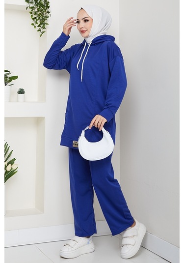 Çift Cepli Kapüşonlu İkili Takım 1663 - İndigo İndigo