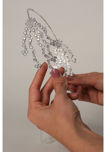 FdayAksesuar Gelinlere Özel Zirkon Taşlı Helen Çift Tarafli Gelin Saç Aksesuarı FRDY31669