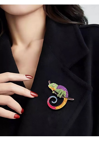 Bijoubijou Broş Bijuteri Bukalemun 251814784 Yeşil