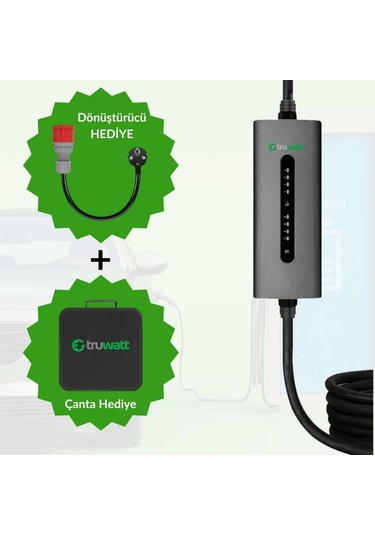 Truwatt 10 Metre 22kw Taşınabilir Elektrikli Araç Şarj Aleti
