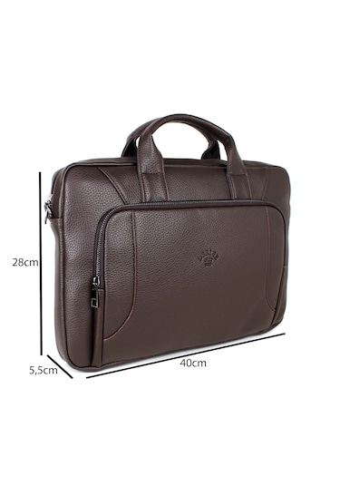 Kahverengi Evrak Ve Laptop Çantası 15,6 İnç Unisex Kahverengi