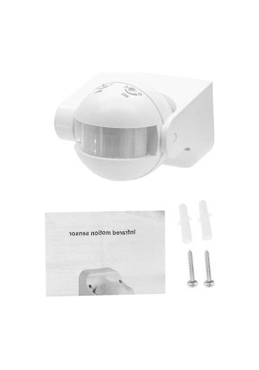 Pazly Ac 220v-240v 180 Ip44 Pır Hareket Sensörlü Dış Mekan Aydınlatma, 12m Mesafe, 3-2000lux Enerji Tasarruflu Otomatik Farklı Renkler Diğer