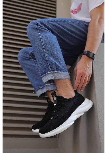 Knack Sneakers Ayakkabı 065 Siyah Süet (Beyaz Taban) (553565736)