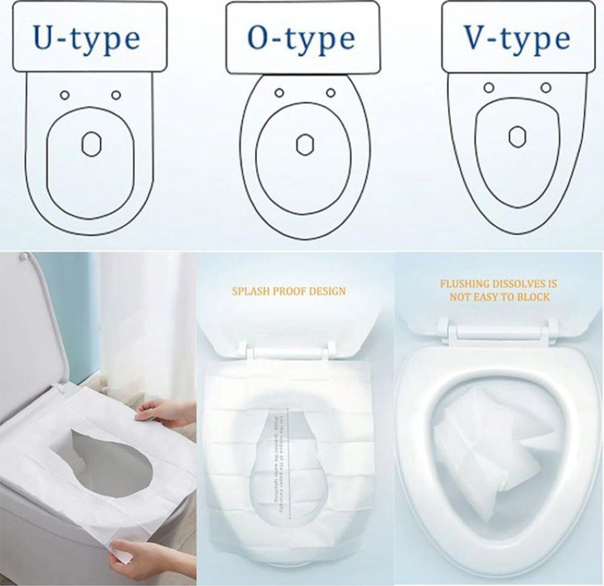 Hijyenik Su Da Çözünebilir Kullan-at Klozet Kapağı Örtüsü 10 Lu Paket