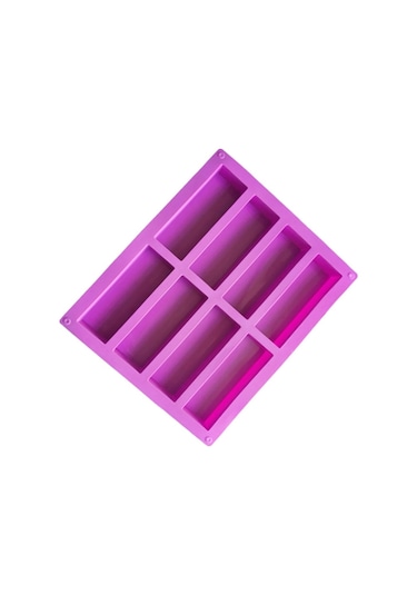 8 Izgara Dikdörtgen Silikon El Yapımı Sabun Kalıbı Diy Aromaterapi Kalıbı Purple Diğer