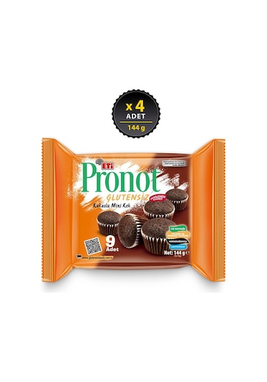 Eti Glutensiz Pronot Kakaolu Mini Kek 4 x 144 G