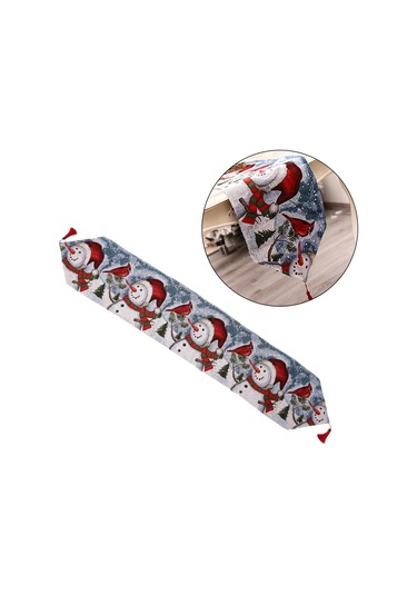 Homyl Yılbaşı Masa Örtüsü Bayrağı Kış Mutfağı İçin Kardan Adam