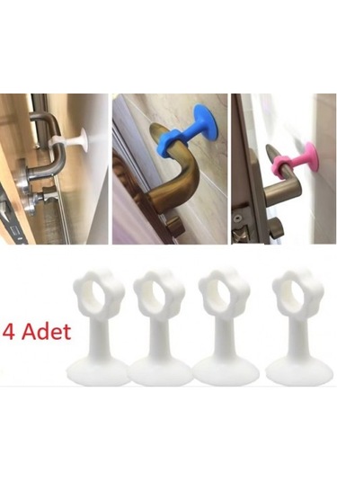 Vantuzlu Geçmeli Kapı Kolu Stoper 4lü Set Ev Gereçi