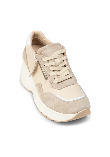 Deery Kadın Hakiki Süet Bej Dolgu Topuk Sneaker - M9147zbejc01