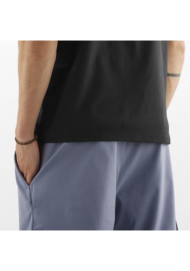 Salomon Trackline Polo M Erkek T-shirt-29845 Siyah