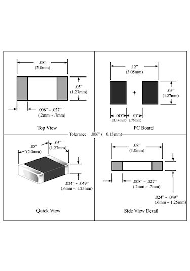 0805 Smd Kapasitör Set 16 Tip 320 Parça Yüzey Montaj Film Seramik