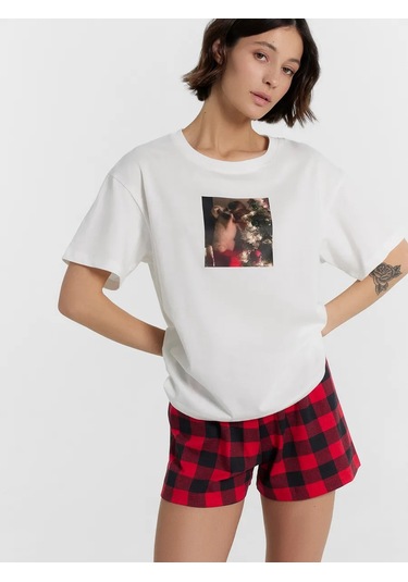 Mark Formelle Pantolonlu Pamuklu Pijama 291127071 Beyaz