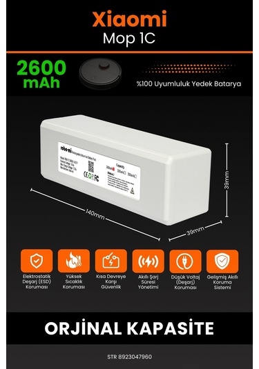 Xiaomi Mi Vacuum Mop 1c Uyumlu 2600.mah Batarya
