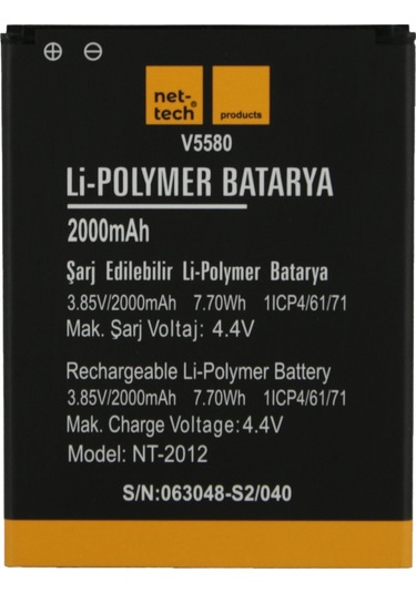 Vestel Uyumlu Venüs V3 5580 için Nettech Nt-32457 2000 Mah Batarya
