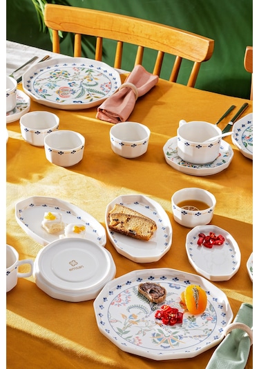 Emsan Bien Porselen 32 Parça 6 Kişilik Kahvaltı Takımı Çok Renkli