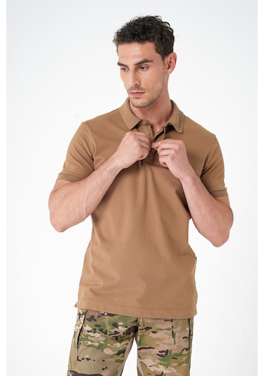 Mecanık Casual Ryker Polo T-shirt Camel