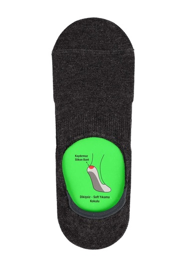 Jiber Erkek Bambu Babet Çorap 7001- 6 Adet Antrasit