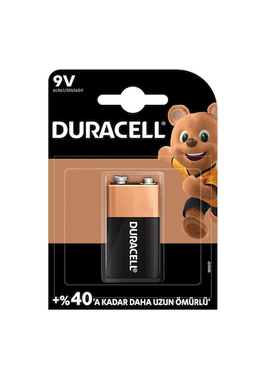 DURACELL 9 VOLT ALKALİN PİL TEKLİ