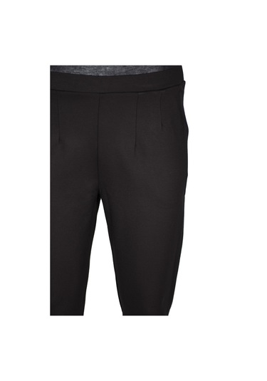 Barem Kadın Buse Rahat Kalıp Yan Cepli Orta Kalın Çelikli Siyah Pantolon Siyah