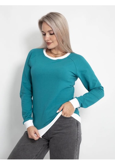Halıma.style İnce Kumaşlı Temel Günlük Sweatshirt 326258206 Açık Mavi