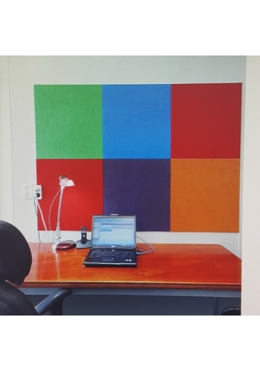 Keçe Kumaş Kaplı Mantar Duvar Panosu 4 Renkli 30X30 Cm 4 Adet