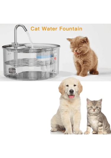 Ecronicword Evcil Hayvan İçme Çeşmesi Paslanmaz Çelik Kediler