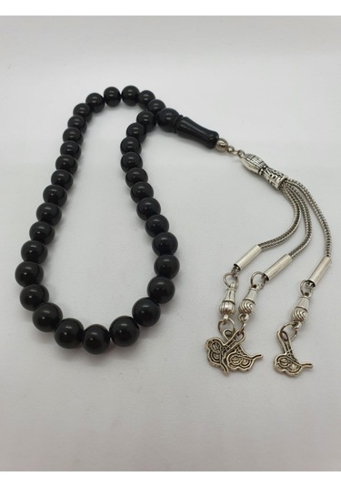 Sertifikalı Gürcü Oltu Taşı Doğal Taş Tesbih 8mm