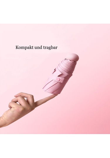 Mini Şemsiye - 6 Kaburga Cep Şemsiyesi, 210t Kumaş, Alüminyum Alaşımlı Şemsiye Çerçevesi - Güneş Koruması/açık Hava Anti-uv Katlanır Şemsiye - Altın Saplı Diğer