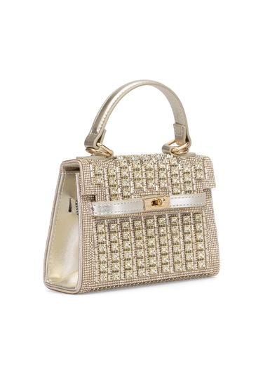 Guja 25yg585 Kadın Taşlı Abiye Çanta Altın Altın