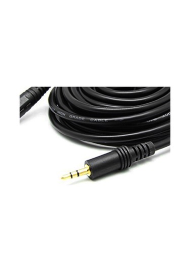 Hombey 5 Metre Siyah 3.5mm Erkek- Dişi Ses Uzatma Kablosu Altın Kaplı Bağlantı
