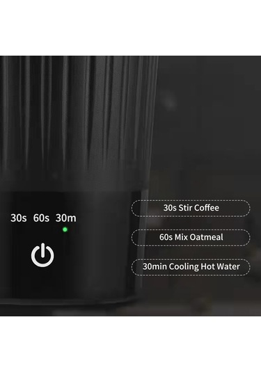 Geeroyoo "300ml Otomatik Manyetik Karıştırıcılı Paslanmaz Çelik Termos - Kahve, Süt, Kakao İçin 3 Hızlı Usb Şarjlı" Beyaz