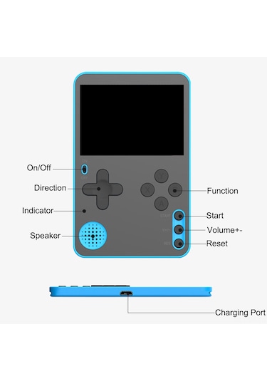 Vkemall K10 El Tipi Oyun Konsolu 2.4 İnç Renkli Ekran 500 Adet Klasik Oyun Dahil Yeşil