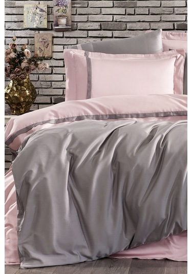 Nazik Home Elite Nevresim Takımı Pudra-Gri