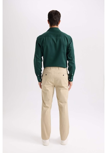 DeFacto Regular Fit Normal Kesim Yazlık Düz Paça Chino Kanvas Pantolon D7349AX25SPBG193