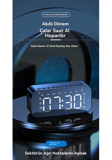 Akıllı Bluetooth Sesli Elektronik Çok Fonksiyonlu Saat Mini Program Sürümü