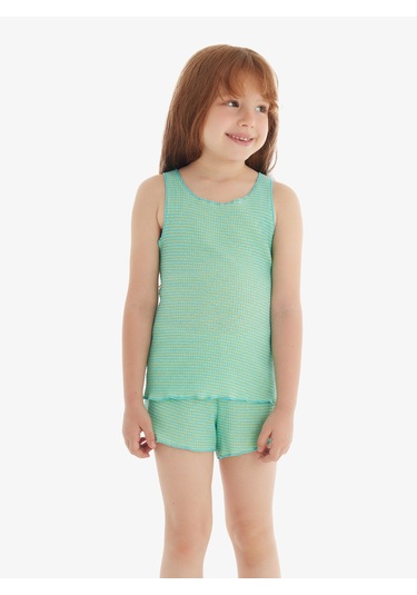 Kız Çocuk Pijama Takımı 60566 - Yeşil Yeşil