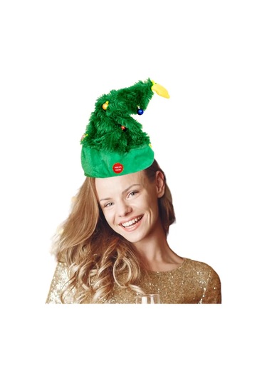 Yılbaşı Dans Eden Müzikli Şapka - Çam Ağacı