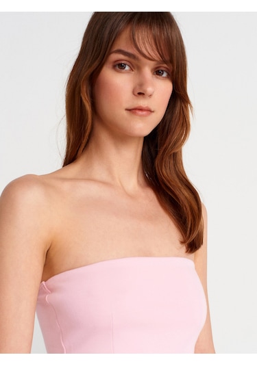 Dilvin 31860 Straplez Top-toz Pembe Toz Pembe