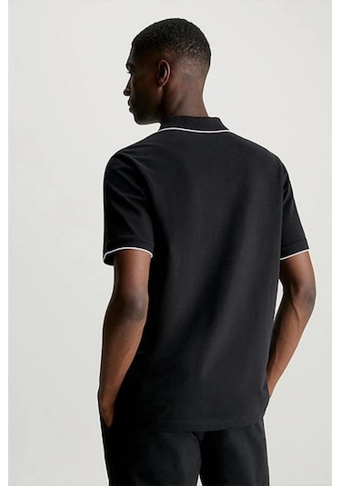 Calvin Klein Stretch Pıque Tıppıng Polo SIYAH Siyah