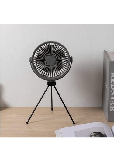 Unimarket Taşınabilir Tripodlu Şarjlı Işıklı Kumandalı Masa Vantilatörü
