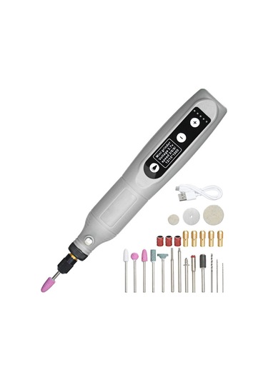 5 Hız Modlu Yüzey Oyma Zımpara Parlatma ve Kesme Aracı 3.7V Gri