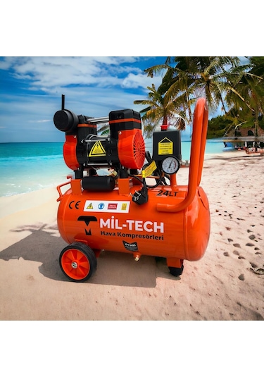 Mil-Tech 24 Litre Ultra Sessiz Yağsız Süper Hızlı Hava Kompresörü