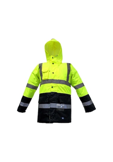 Junıor Jn1013 Waterproof Fosforlu Oxford Parka Sarı Lacivert S Beden Lacivert-Sarı