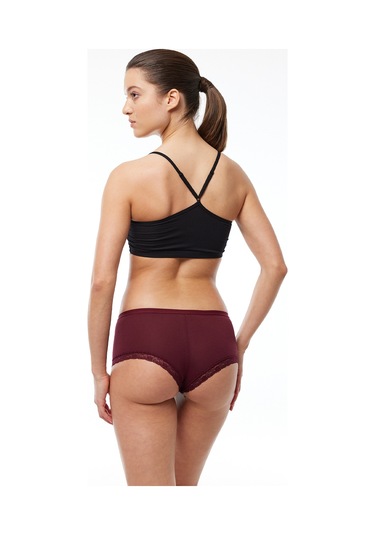 Malabadi Kadın Bordo 6 Lı Paket Geniş Kenarlı Dantelli Modal Külot 1908 Bordo