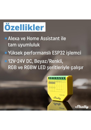 Shelly Plus Rgbw Pm Akıllı Led Renk Ve Parlaklık Kontrol Rölesi