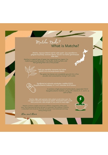 Mim and More Vanilla Matcha Vanilyalı Matcha 50 G